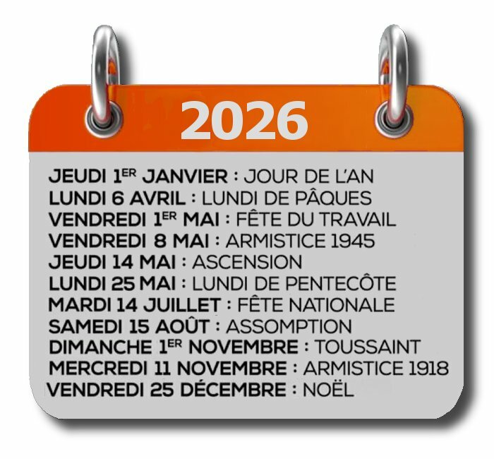 Infos club : fermetures pendant les jours fériés du printemps